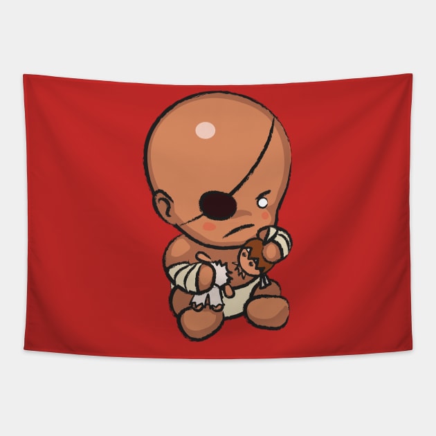 Street Fighter Babies: Sagat Tapestry by ohshirtdotnet