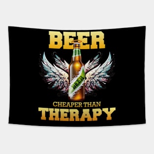 Beer is cheaper than Therapy - Dark Version 1 Tapestry