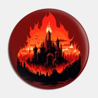 Illustration of Moscow in fire Pin