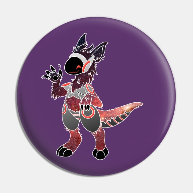 Protogen Fursuit Waving Cosmic Red stars Fursona Furry - Protogen