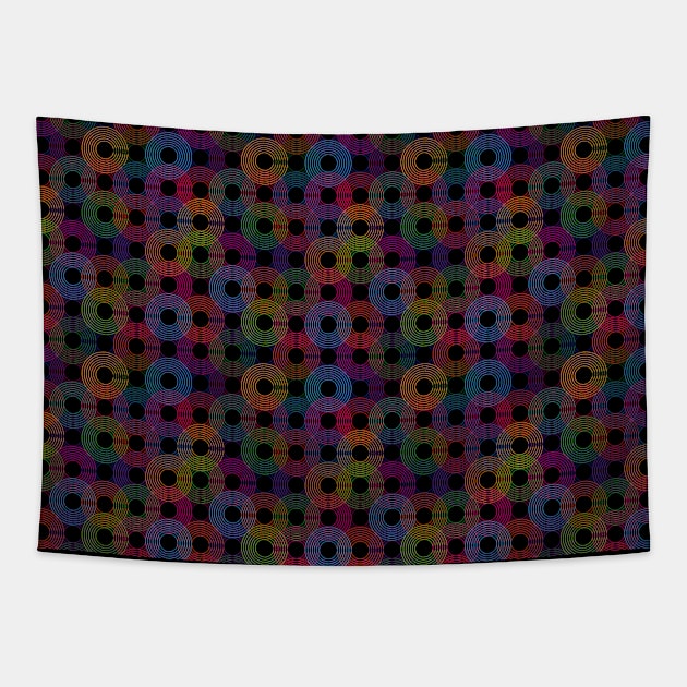 Rainbow circles seamless pattern design Tapestry by kindsouldesign