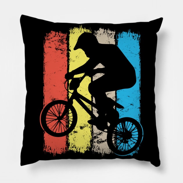 Colorful Bmx Apparel | Retro Bmx Bike Old School Pillow by BabyYodaSticker