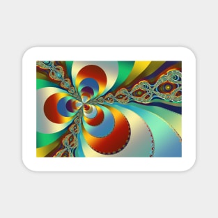 Psychedelic Abstract Fractal Flower Pattern Magnet