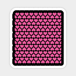 Seamless Pattern of Pink Pixel Hearts Magnet