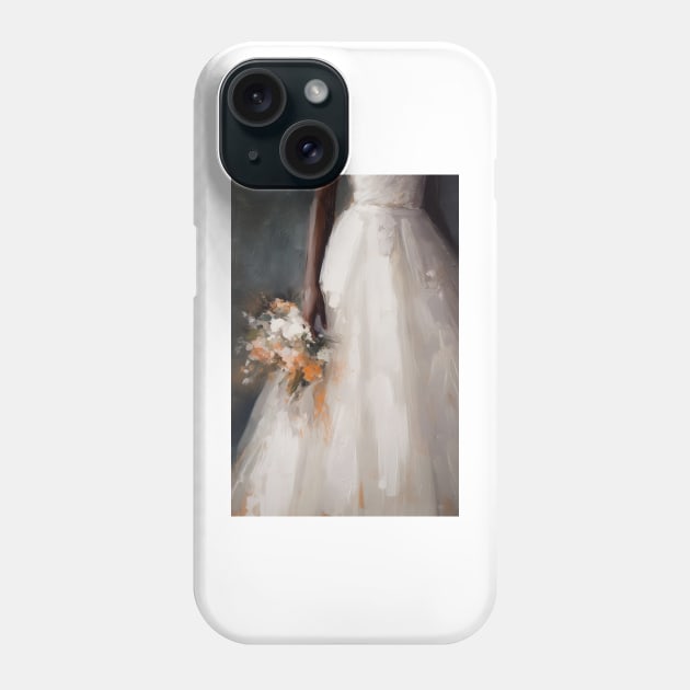 Fleeting Moment: Bride Dropping Bouquet Painting Phone Case by simonrudd