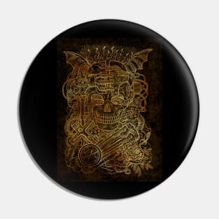 Steampunk Conjurer (version 3). Mystic and occult design. Pin