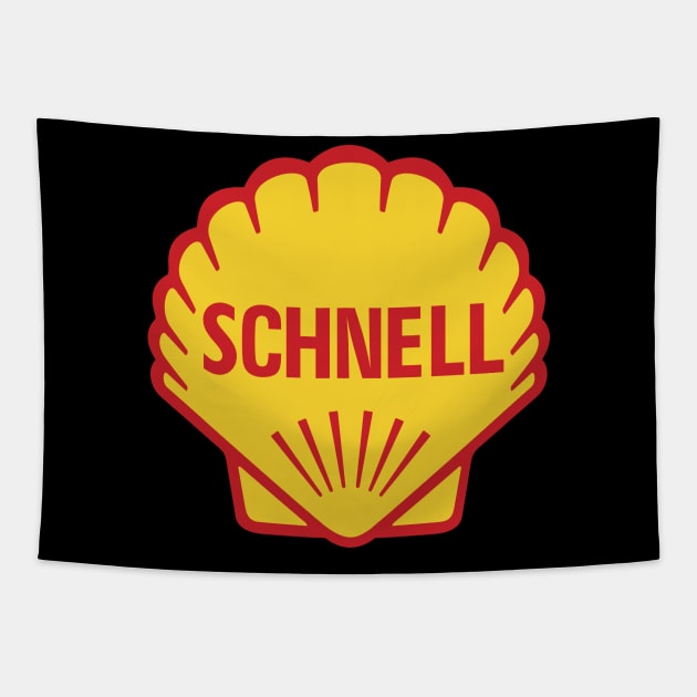 Vintage Racing Shell "Schnell" Logo Tapestry by Strassen