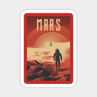 Mars Adventure Vintage Travel Poster Magnet