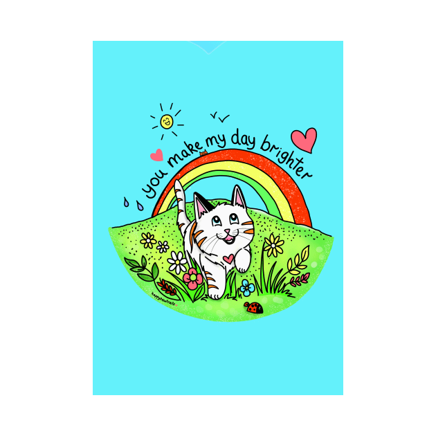 You make my day brighter -  Happy rainbow cat by HappyPawtraits