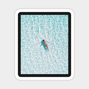 Coastal, Blue water, Beach art Sea, Ocean, Girl, Woman, Fashion art, Modern art, Wall art, Print, Minimalistic, Modern Magnet