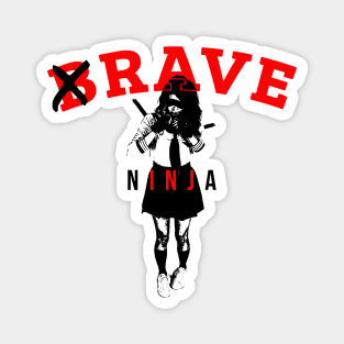 Rave Ninja EDM Techno Gift School Uniform Sword Girl Magnet