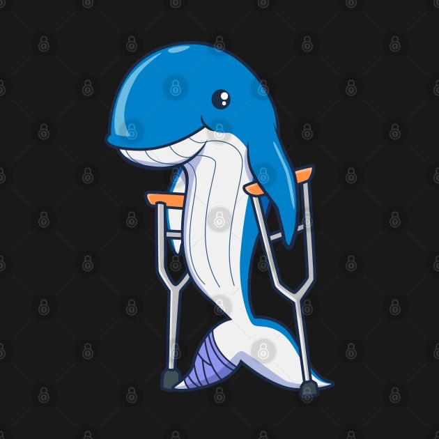 On crutches - cartoon whale by Modern Medieval Design