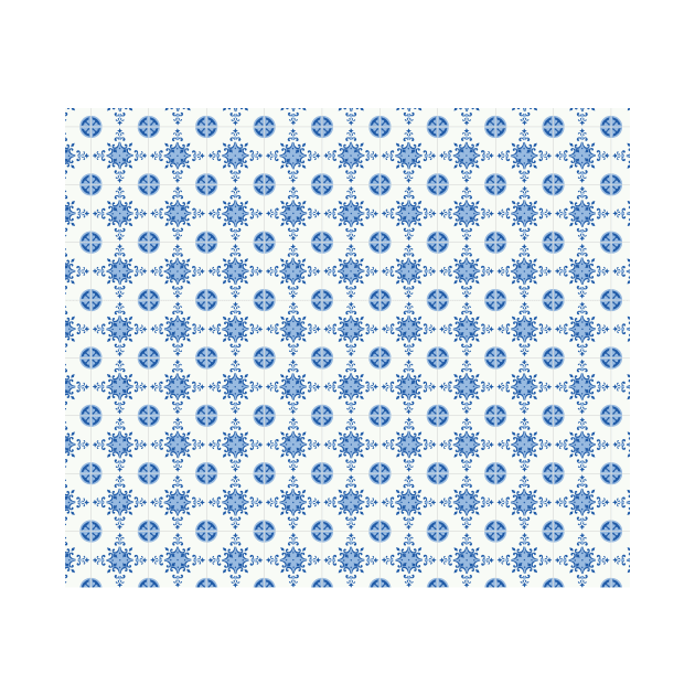 Blue and White Frame Tile by timegraf