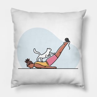 YOGA WITH CAT ILLUSTRATION Pillow