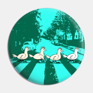Chickens Crossing Abbey Road Pin