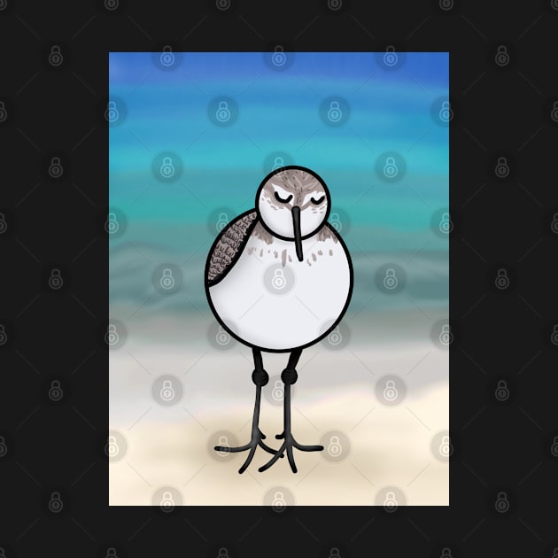 Sandpiper at the Beach - Back Print by Aeriskate