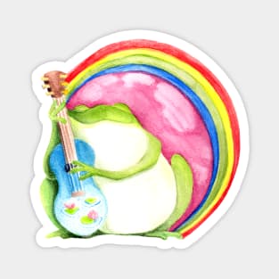 Frog Rainbow Uke Vibes Magnet