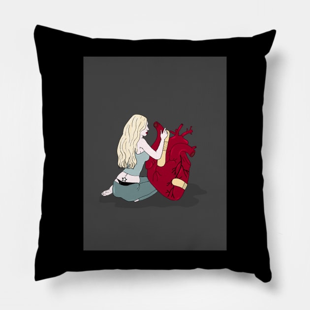 Anatomy heart design Pillow by Carries Design 