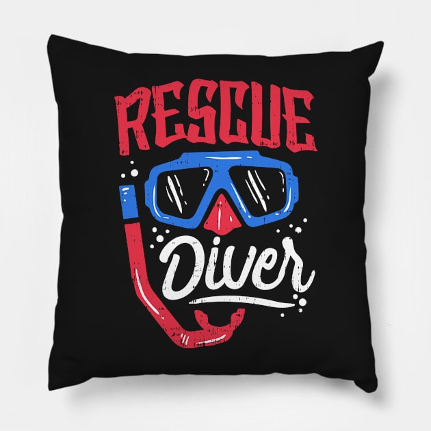 RESCUE DIVER: Rescue Diver Scuba Diving Gift Pillow by woormle