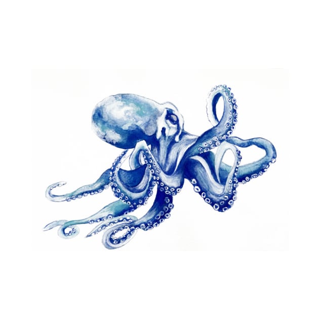 Octopus watercolour drawing by calamarisky