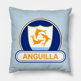 Anguilla Country Badge - Anguilla Flag Pillow