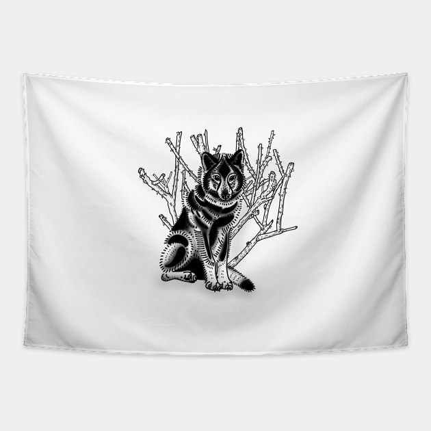 Thorn Wolf flash design Tapestry by VEROfojt