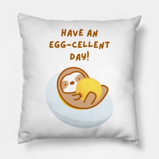 Have An Eggcellent Day Sloth Pillow