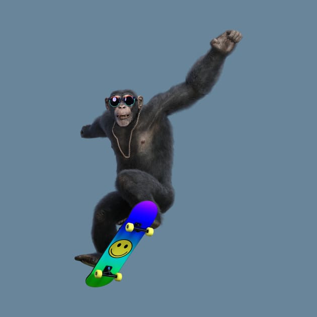 Skater Chimp by vonHobo