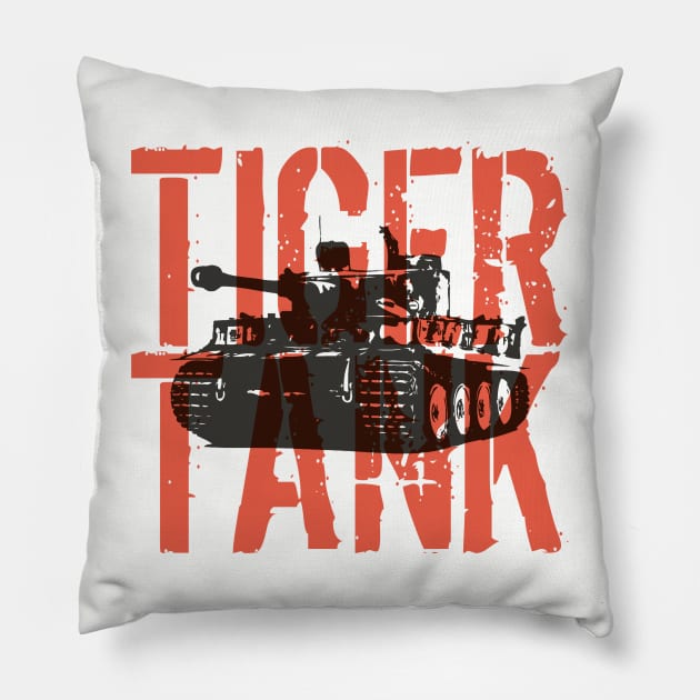 German WW2 Panzer Tiger Tank Pillow by Distant War