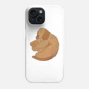 Cute english cocker spaniel sleeping illustration Phone Case
