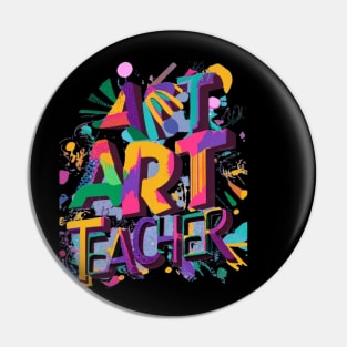 Art teacher funny cute victor design Pin