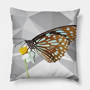 Geometrical Brown Spotted Butterfly Pillow