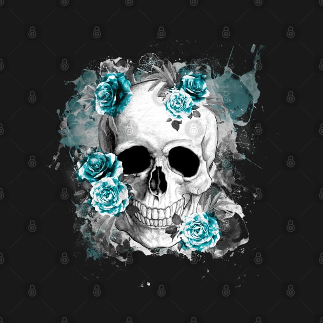 Sage Tribe floral Skull With roses by Collagedream