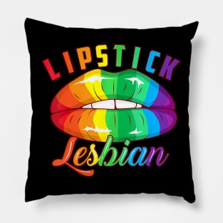 Lipstick Lesbian Cool Colored Lips LGBT Pillow