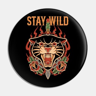 STAY WILD tattoo flash Pin