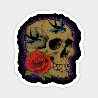 Skull rose Magnet