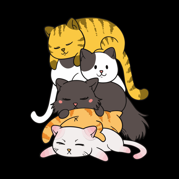 Cute Kitty Pile Anime Cats Kawaii Cat - Gift - Phone Case | TeePublic