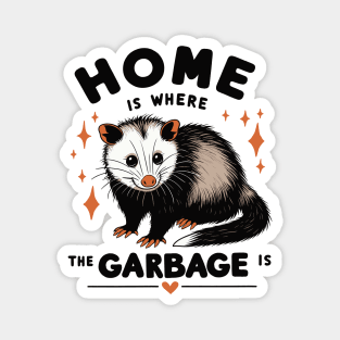 Possum Home Garbage Magnet