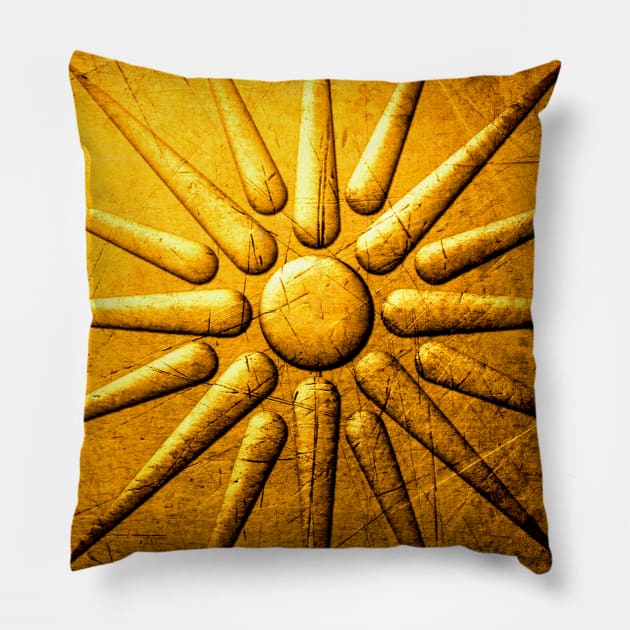 Ancient Greece Macedonian Vergina Sun Pillow by Scar