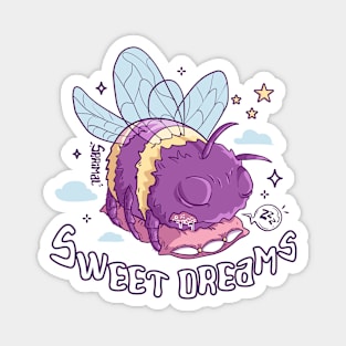 Sweet Dreams Are Made of Bees - Buzzing Slumber Illustration Magnet