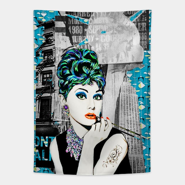 Audrey punked and smoking Tapestry by Mabbatt