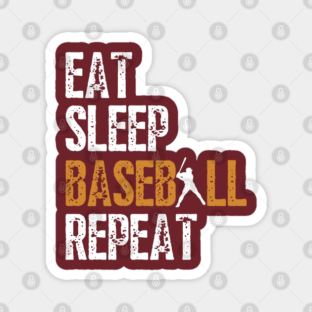 Eat Sleep Baseball Repeat, Funny Baseball Players Kids Boys Magnet by Just Me Store