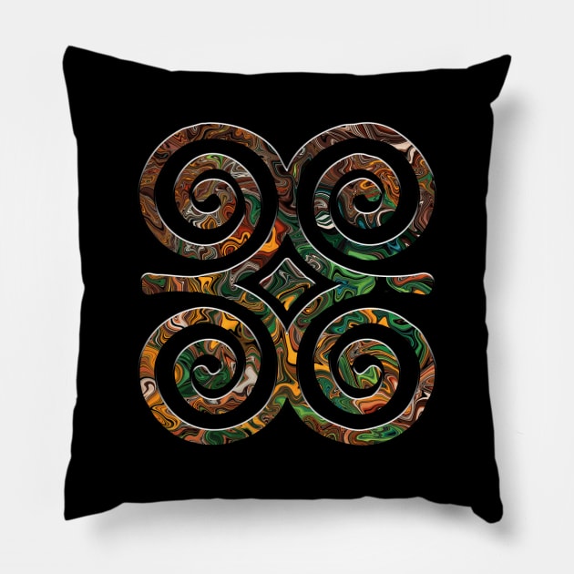 Adinkra symbol for humility and strength, Dwennimmen Pillow by NadiaChevrel