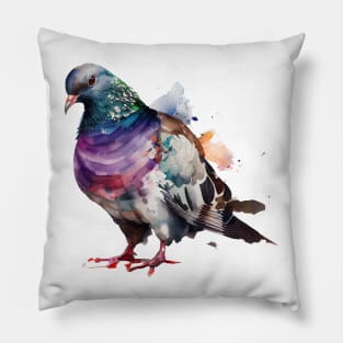 Watercolor Pigeon Pillow