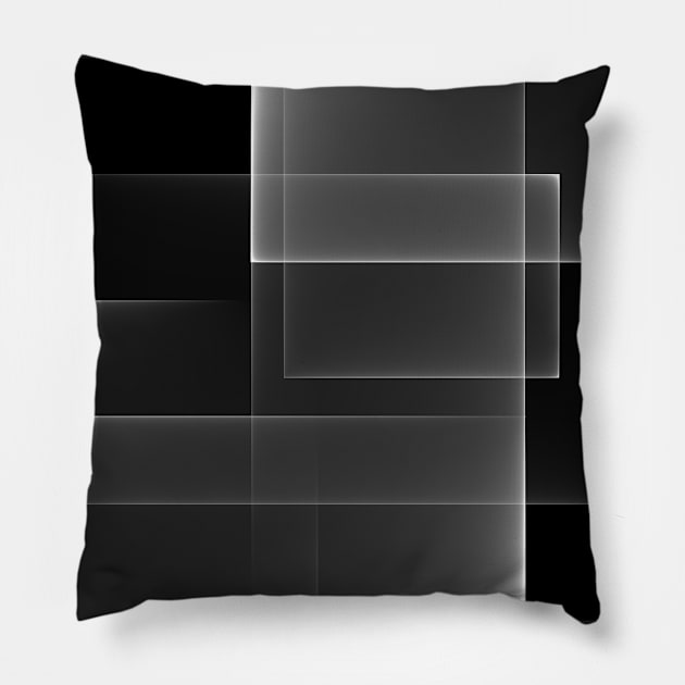 Abstract square and rectangle shapes illustration background Black and white Pillow by Russell102