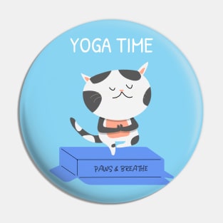 Funny cat doing yoga Pin