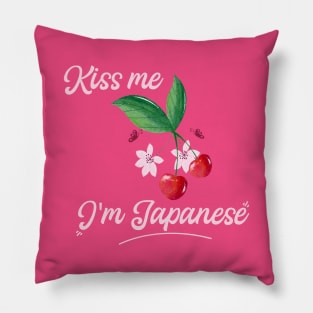 Kiss me, I'm Japanese ,Cherry Blossom Pillow