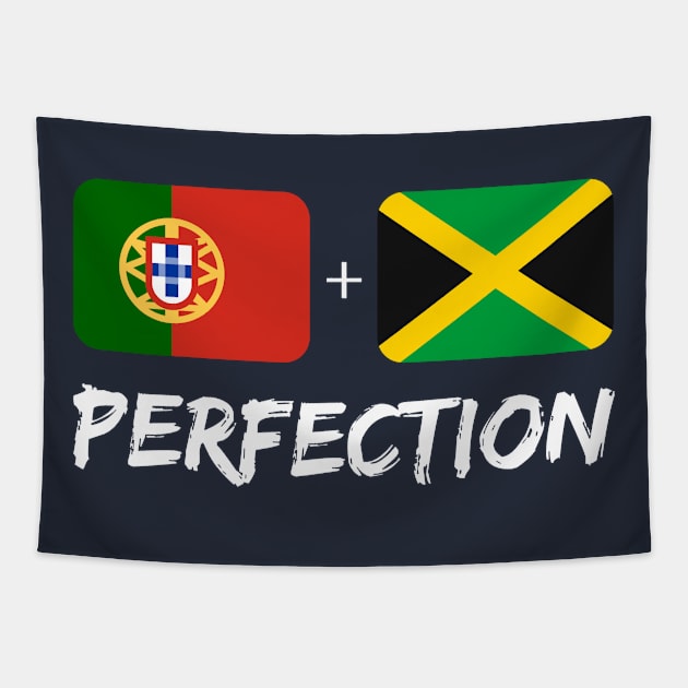 Portuguese Plus Jamaican Perfection Mix Flag Heritage Gift Tapestry by Just Rep It!!