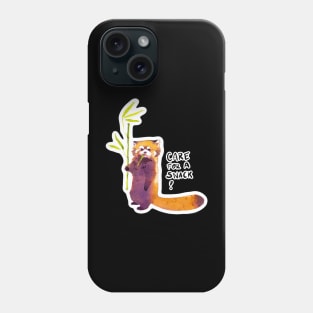 Red Panda munchies on bamboo Phone Case