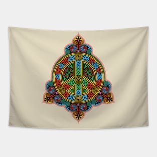 Celtic Peace Sign Knotwork in Color Tapestry